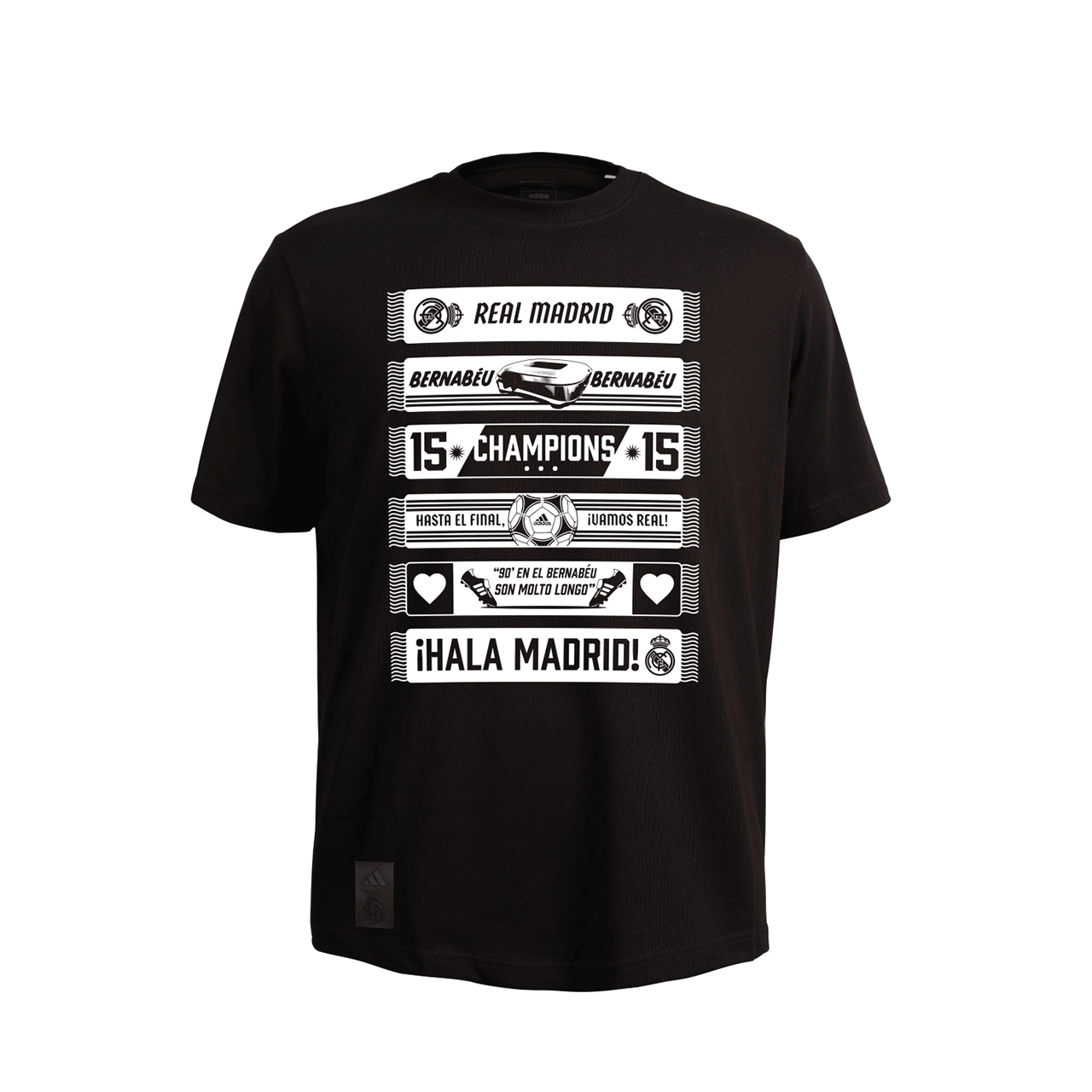 Mens adidas Scarves T-Shirt Black